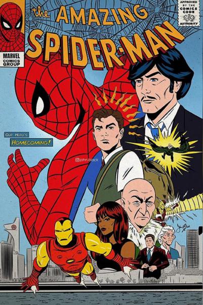 EL PÓSTER DE 'SPIDER-MAN: HOMECOMING' CONVERTIDO EN PORTADA DE CÓMIC RETRO QUE VA A CONQUISTARTE